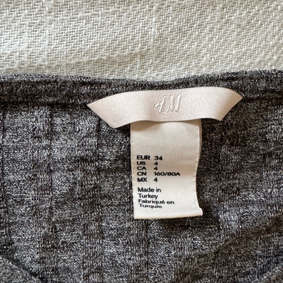 Gray Ribbed Wrap Sweater - Picture 3 of 5